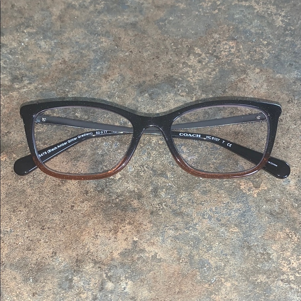 Coach 6107 NEW Frames Black Amber Glitter Gradient